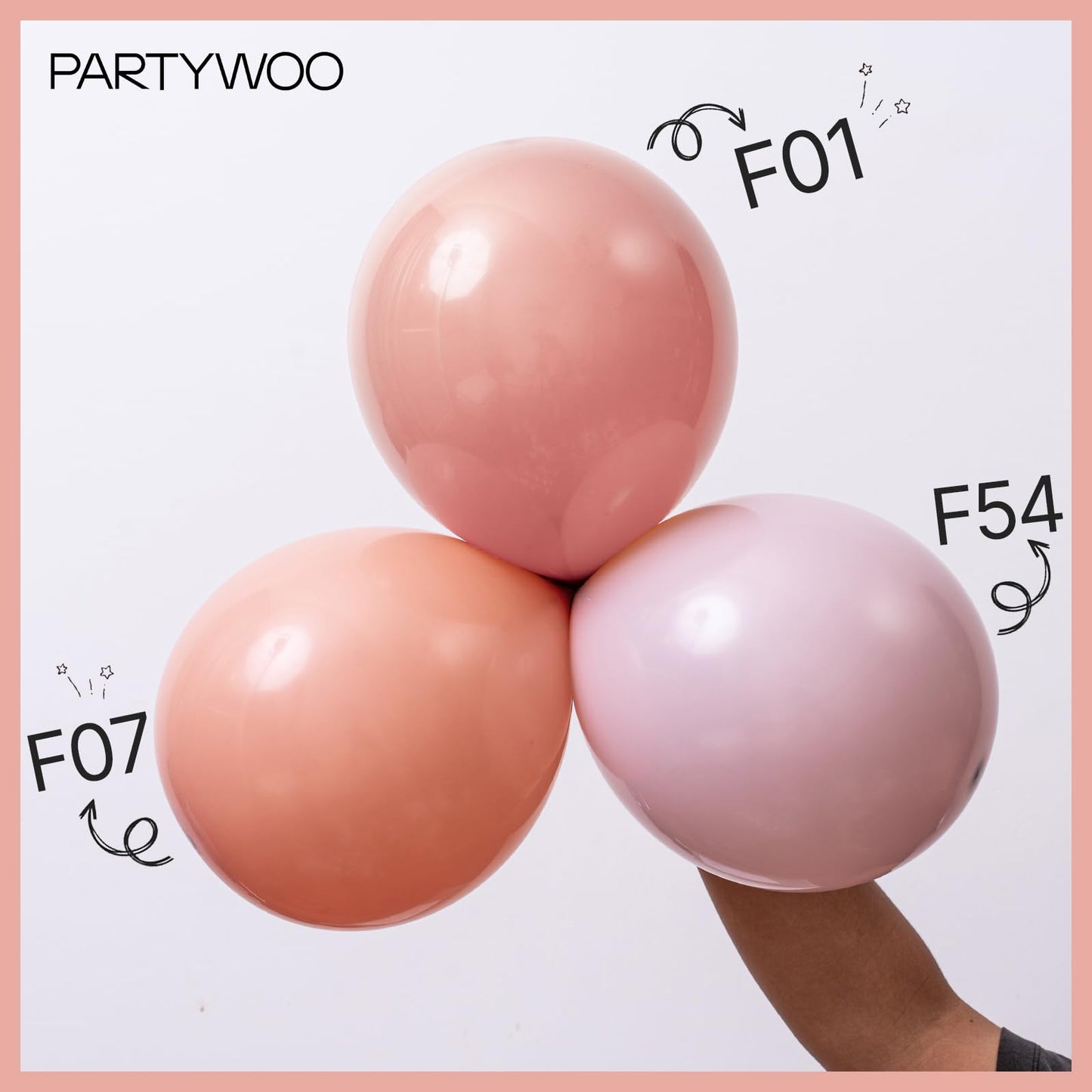 PartyWoo Dusty Pink Balloons 140pcs Different Sizes of 18 12 10 5 Inch Blush Pink Dusty Rose Boho Netural Balloon Arch Kit Garland for Baby Shower Princess Girl Birthday Party Decorations Pink-F01