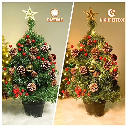 Rocinha 7.2 Ft Battery-Operated Christmas Garland with Lights, Pinecones & Berries