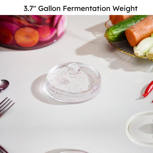Jillmo Fermentation Weight for 3.8'' Opening Gallon Jars, Large and Heavy Glass Fermenting Weights for Making Sauerkraut, Kimchi, Carrots, 3.7inch, Pack of 2
