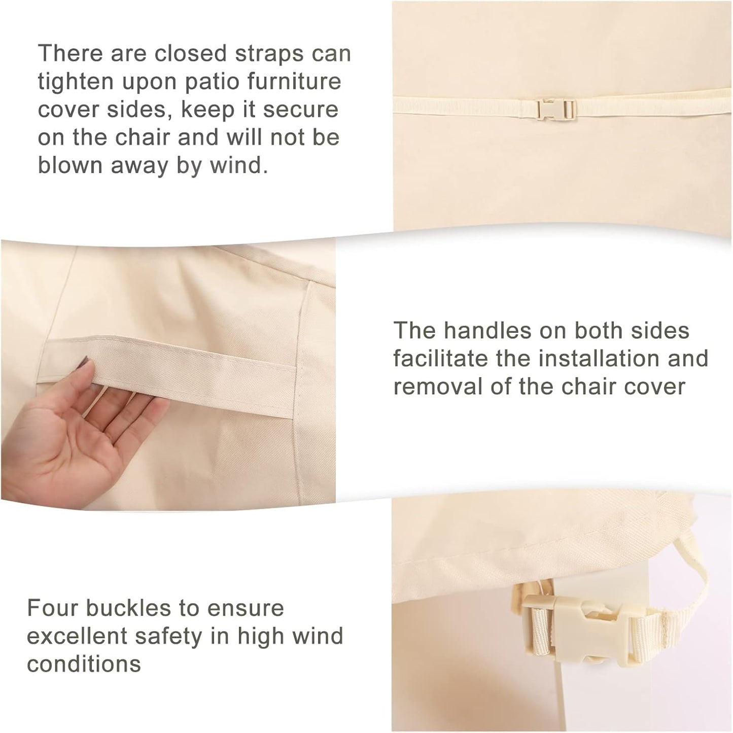 Patio Chair Cover - Skiennix 600D Heavy Duty Waterproof Outdoor Lounge Seat Covers | All-Weather Protection (2 Pack Small)