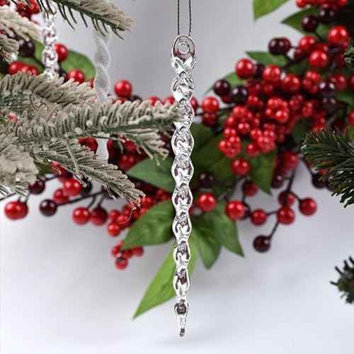 30pcs Icicle Ornaments Clear Plastic Icicle Christmas Ornaments Acrylic Clear icicles for Christmas Tree Decoration (30pcs Icicles Ornament)