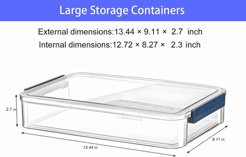 Clear Portable Project Case by [Brand Name] - Stackable Storage Boxes for A4 Files & Art Supplies | Large Size with Blue Latch