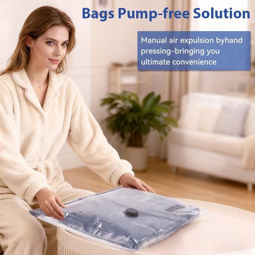Dexmary 15 Pack Vacuum Seal Bags with Rechargeable Air Pump for Clothing, Vacuum Storage Bags for Clothing, Vacuum Seal Bags for Clothing Travel, Space Saver Vacuum Storage Bags, Grey