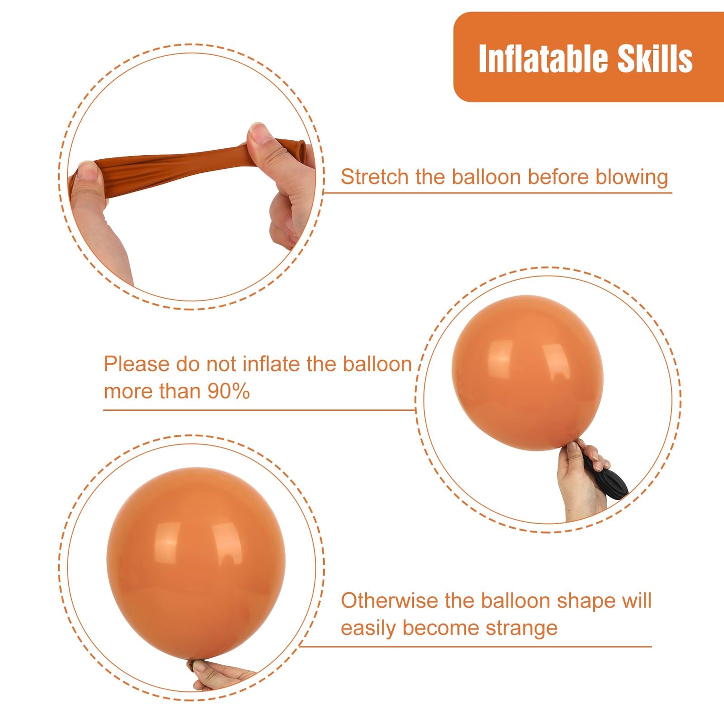 RUBFAC Burnt Orange Balloons 129pcs Different Sizes Pack of 18 12 10 5 Inch, Latex Terracotta Balloon Garland Arch Kit for Fall Thanksgiving Halloween Wedding Birthday Party Decoration