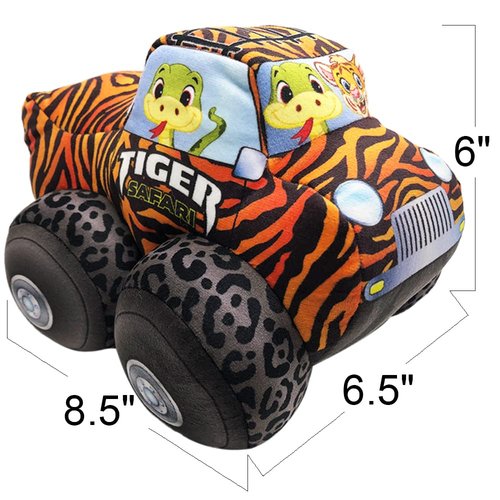 ArtCreativity Safari Plush Monster Truck, 8 Inch Big Monster Truck Stuffed Toy, Cool Animal-Themed Design, Soft Car Toys For Toddlers Car Stuffed Animal, Cars Plush For Boys and Girls, Great Gift Idea