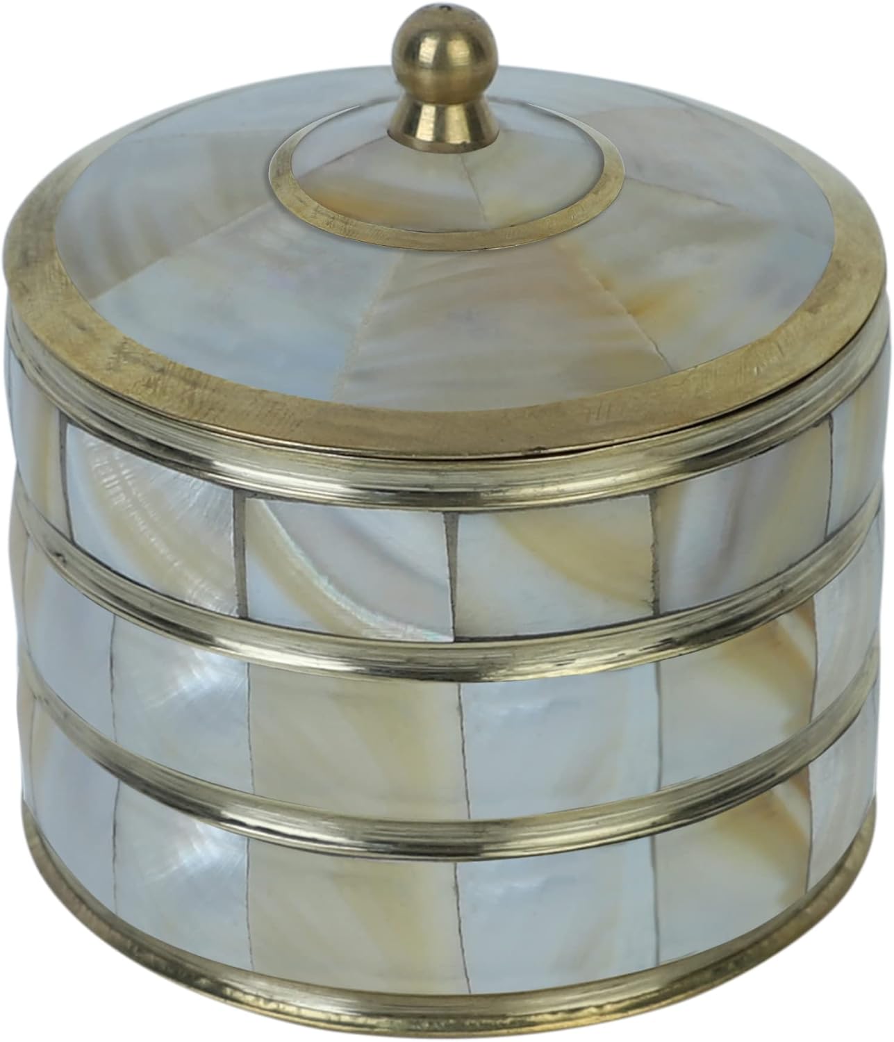 Decorative Jewelry Trinket Box Unique Gift For Home Décor Antique Metal Case with Mother of Pearl Sindoor Box/Coin Box (All Set Black)