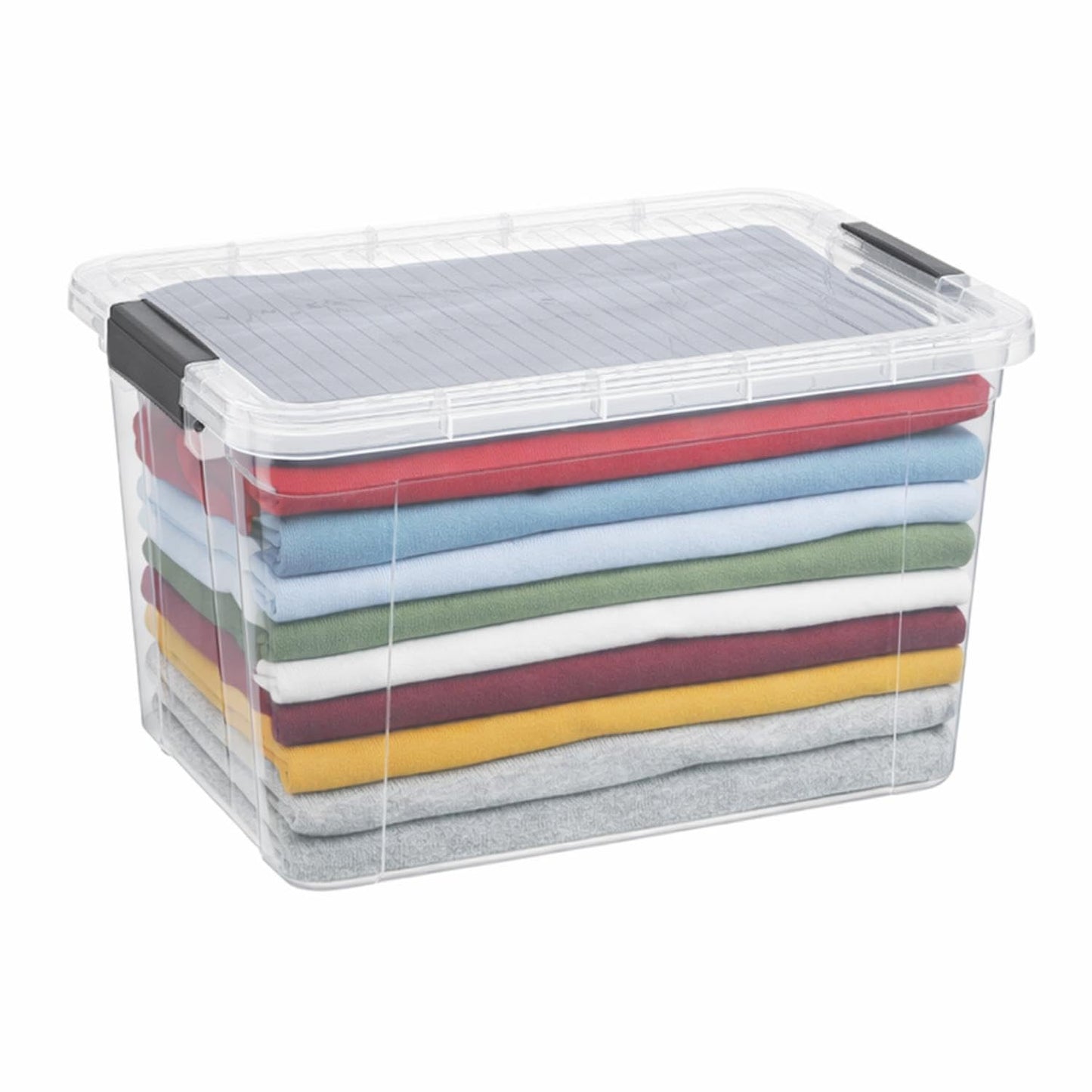 Superio Clear Storage Box with Lid, 14.7 Quart Plastic Container Bins for Organizing, Stackable Crates, BPA Free, Non Toxic, Odor Free, Organizers for Home, Office, School, and Dorm