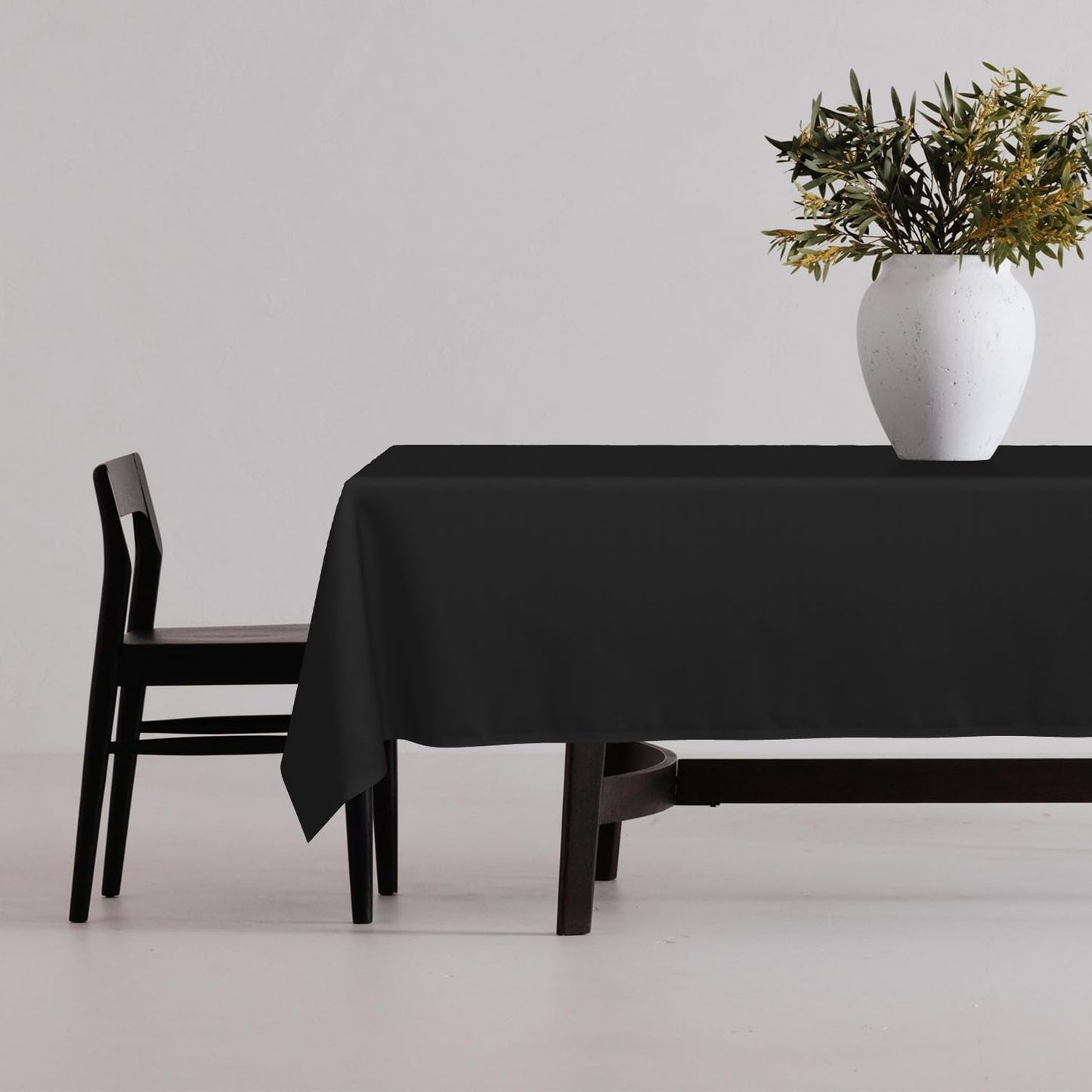 Horaldaily 6 Pack Black Tablecloth 60×120 Inch Rectangular, Stain and Wrinkle Resistant Washable Table Cloth, Decorative Polyester Table Cover for Party Picnic Dinner Decor