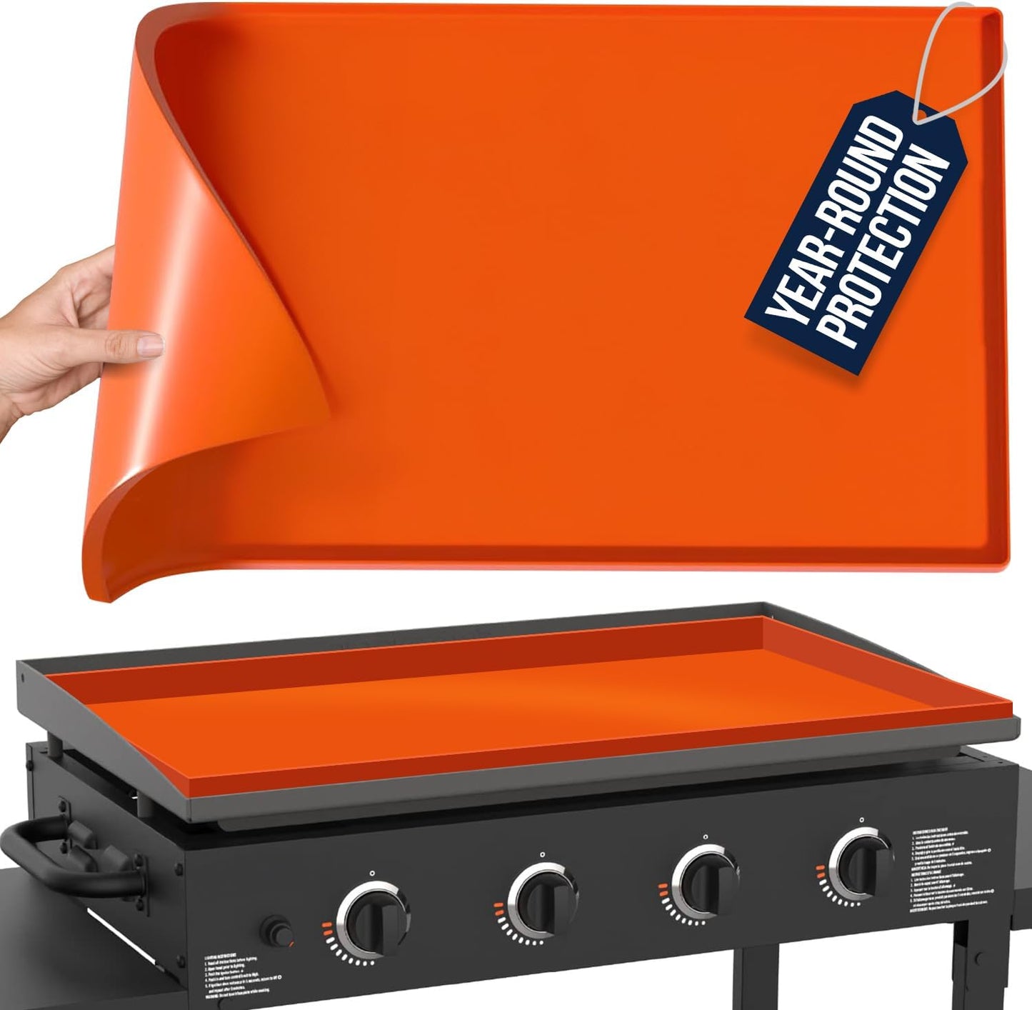Linda’s Essentials 17" Silicone Griddle Mat - Heavy-Duty Cover Protects from Dirt, Rust & Insects