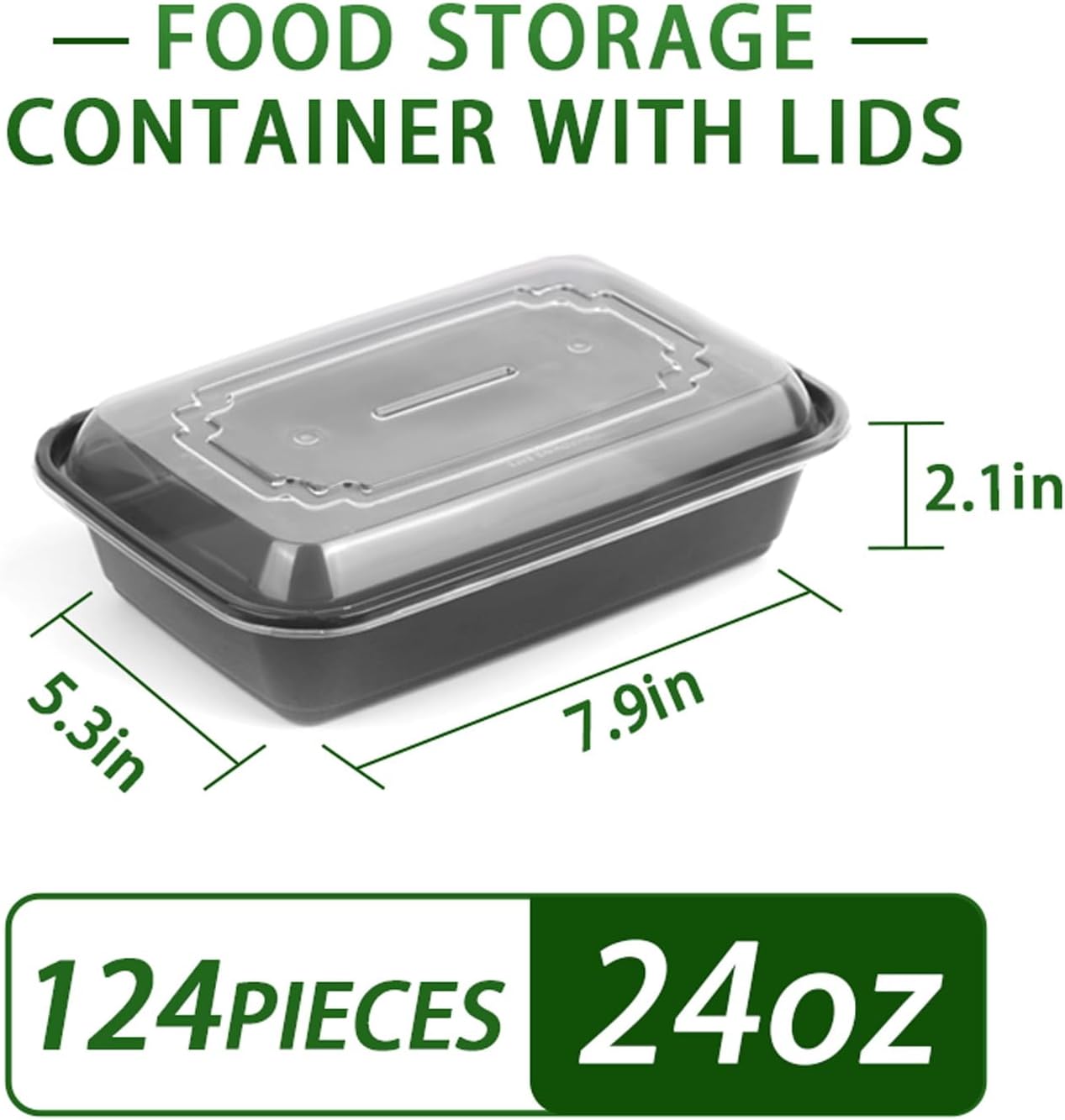 Skiennix Meal Prep Containers - BPA-Free, Stackable & Leak-Resistant Bento Box | 24 Ounces, Microwave & Dishwasher Safe