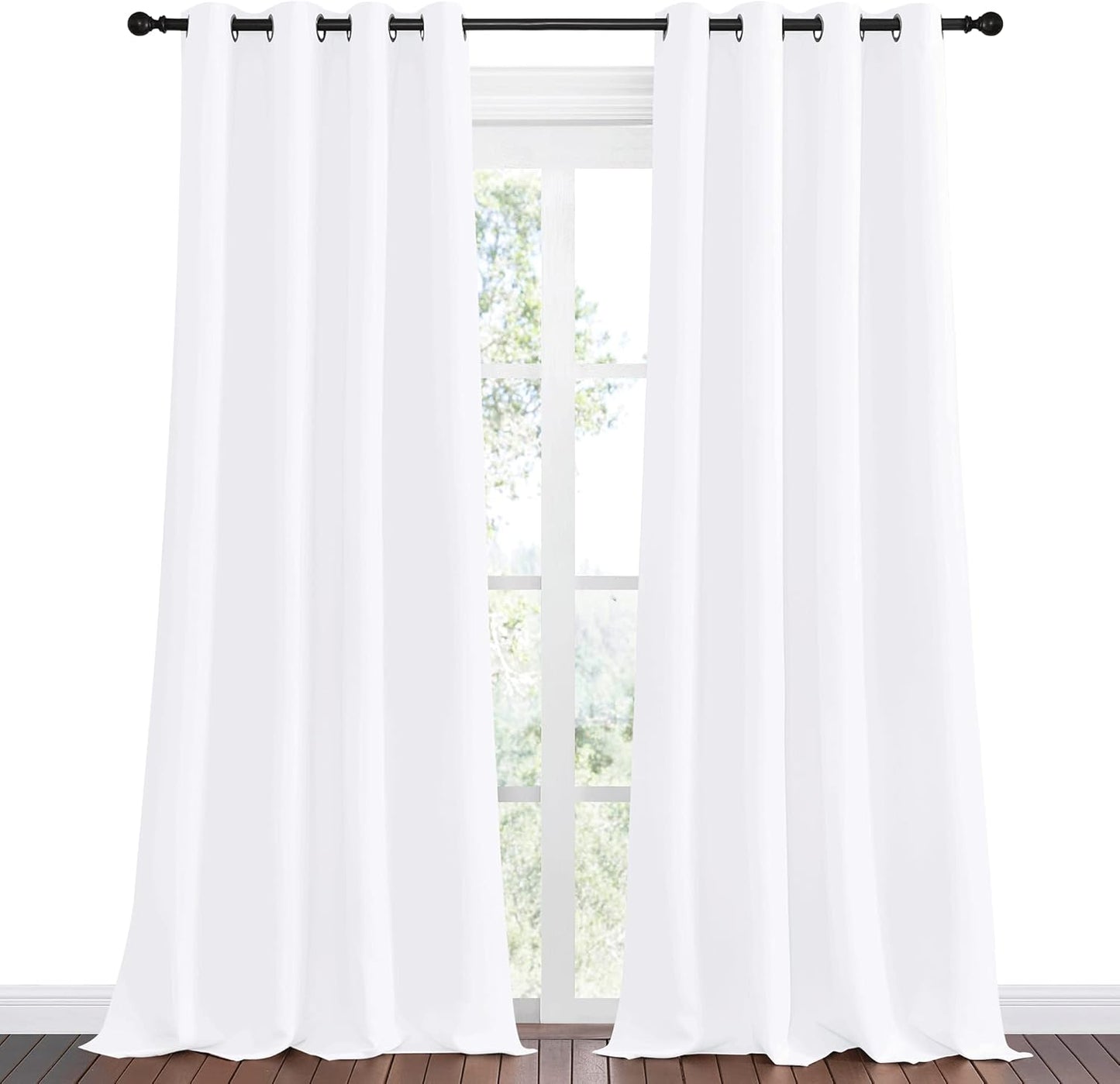 NICETOWN Blackout Curtains - Extra Long Sea Teal Drapes, Set of 2, 55 x 120 Inch, Thermal Insulated for Kids Room