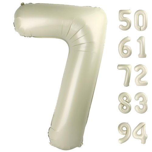 Cream 7 Balloon, Number Balloons 40 Inch, Cream 7th Birthday Decorations for Kids Girls Boys, Party Decoration for Women Men, Number 7 Balloon