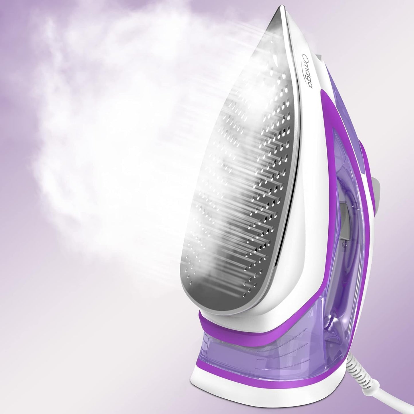 Omaiga Steam Iron - 1750W Fast Heating with Powerful Steam | 15.21oz Water Tank, Ceramic Soleplate
