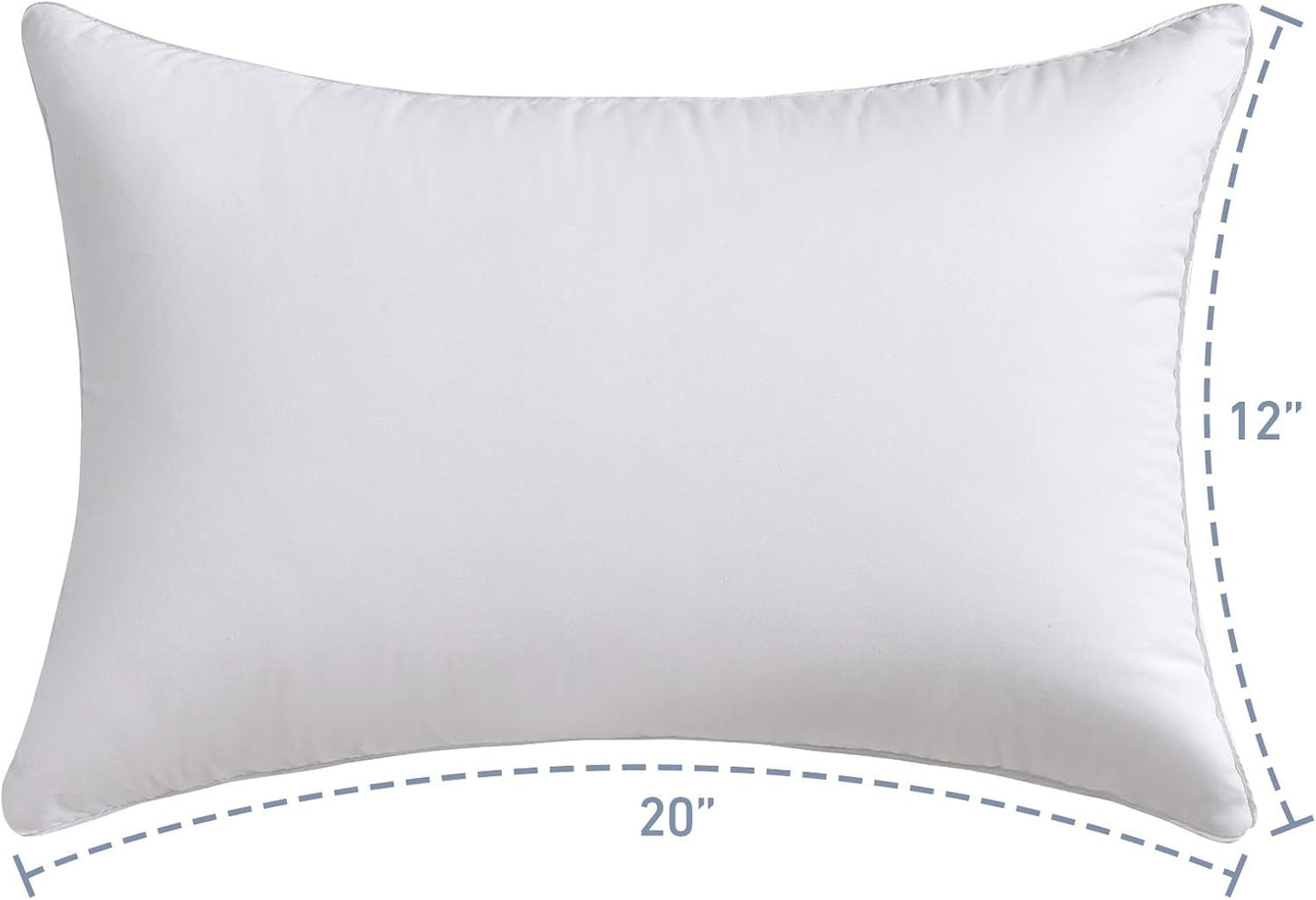 Oubonun Lumbar Pillow Set of 2 | 100% Cotton Decorative Rectangle Inserts - White Sofa Pillows