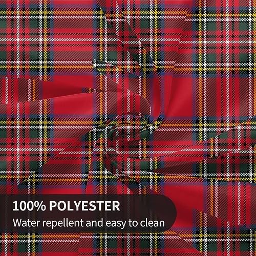 BETGINY Christmas Checkered Round Tablecloth 70x70 Inch Red Green Buffalo Plaid Holiday Decor