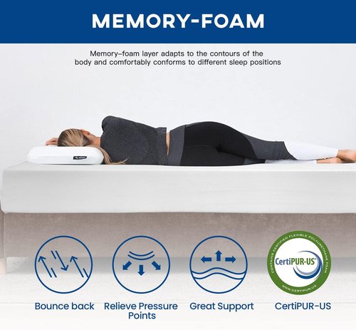 FDW 12-Inch Queen Mattress - Medium Firm Gel Memory Foam | CertiPUR-US Certified | Pressure Relief & Cooling Comfort