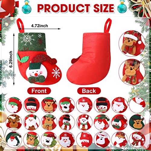 Leitee 48-Piece Mini Christmas Stockings set, 6.3in Hanging Stockings