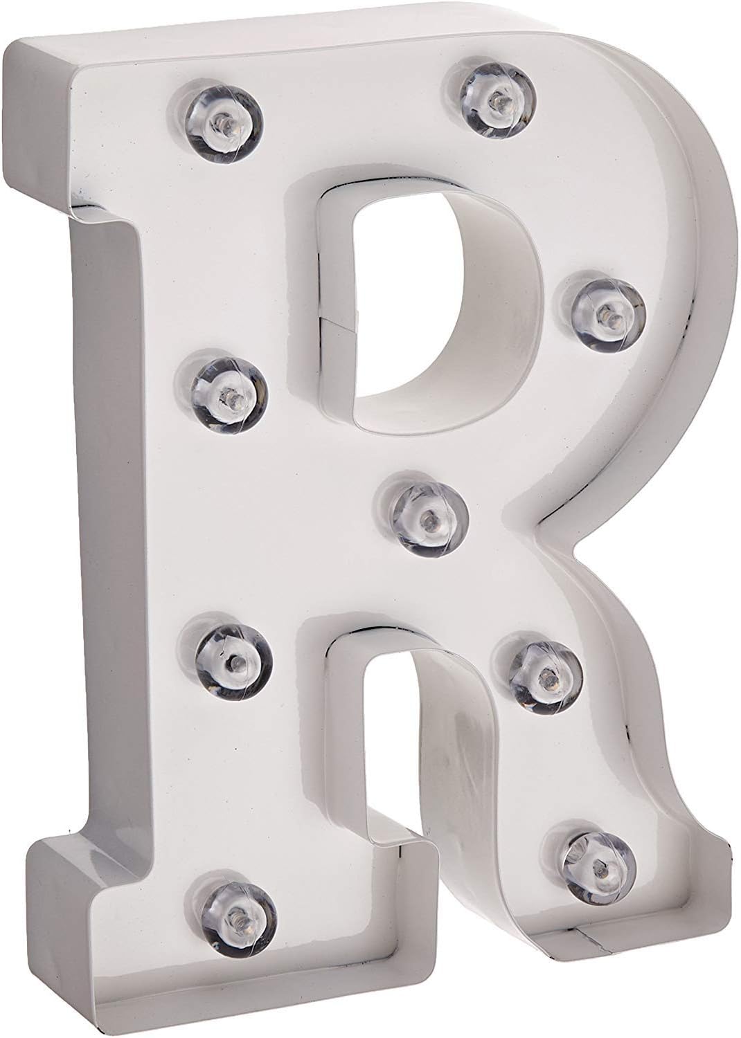 Silver Metal Marquee Letter J - 9.87” Tall Galvanized Decor for Events & Home