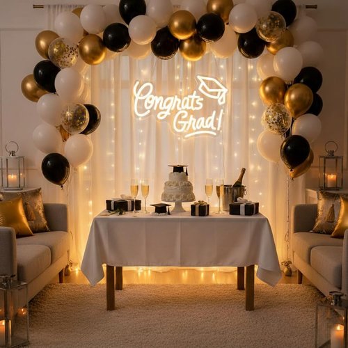 Congrats Grad Neon Sign with Graduation Cap, 16*11In Warm White Grad Light Up Led Sign for Class of 2026 Graduation Party Decorations Prom Celebration Gifts Kindergarten High School College Wall Decor