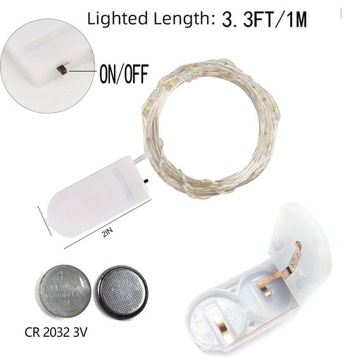 FMMTHQ 6Pack Fairy Lights Battery Operated -3.3ft 10 LED Silver Wire Firefly Mini Lights for Mason Jars DIY Crafts Christmas Wedding Party Centerpiece Table Decor