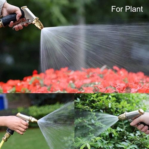 FANHAO Heavy Duty Metal Garden Hose Nozzle - 4 Spray Patterns for Efficient Watering & Washing