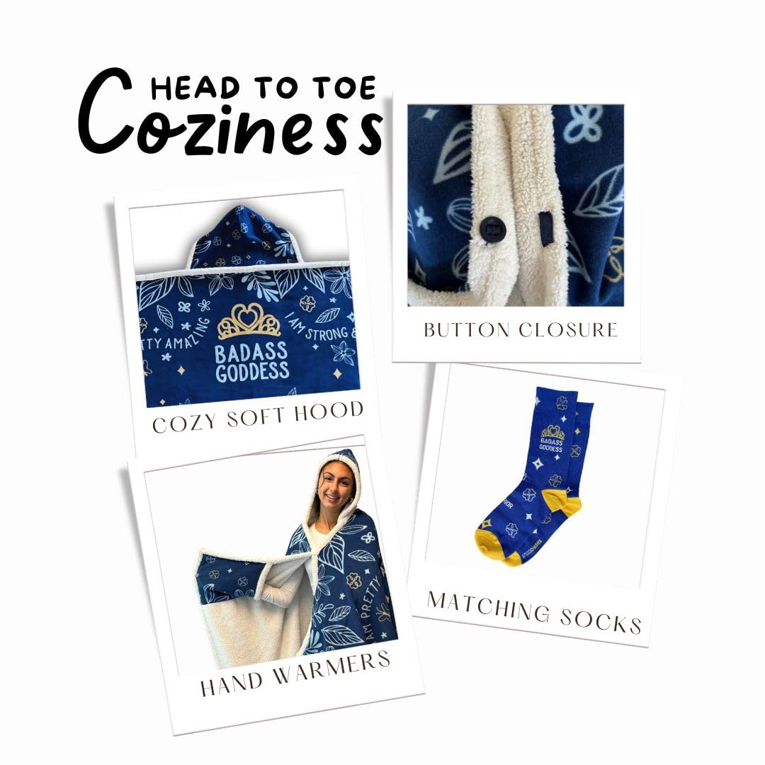 SHEROCIOUS Blanket Hoodie | Inspirational Gifts for Women | Get Well Soon Gift | new mom gifts | wife birthday gift ideas | Sister Gifts | Wife Blankets | gifts for new mothers | Mothers Day Gift