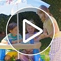 Kids Picnic Table with Umbrella - Blue/Green, 42 Inch, Foldable Outdoor Playset
