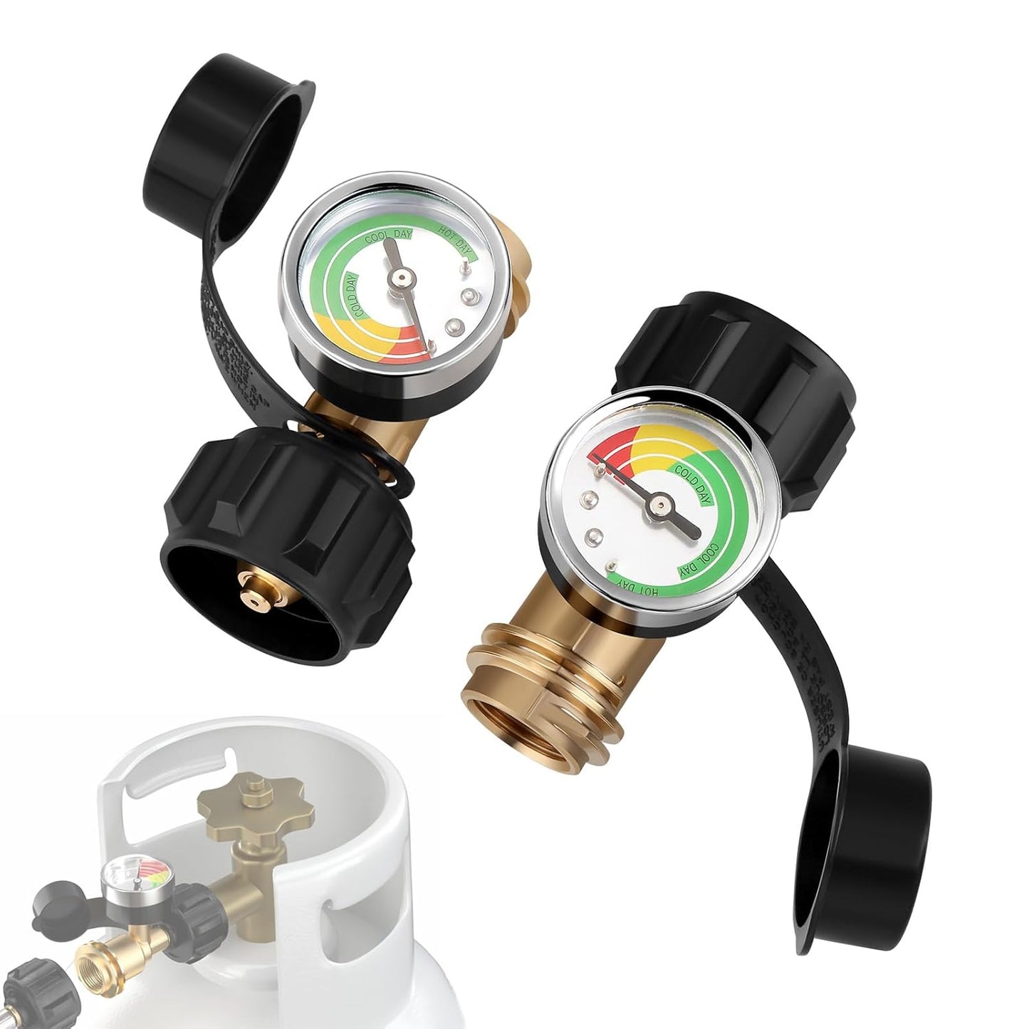WADEO Propane Tank Gauge - Leak Detector & Level Indicator for 5-40lb Tanks | Ideal for RVs, Grills & Heaters