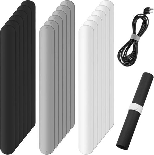 Cunhill Wrapping Paper Holder Clips - 18 Silicone Covered Metal Slap Bands for Gift Wrapping & Storage | White, Black, Grey