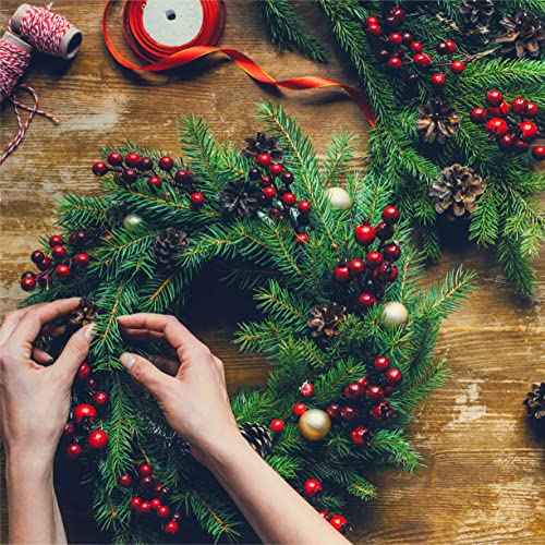 Sggvecsy 30 Pack Artificial Red Berry Stems 8.9inch Christmas Red Berry Picks Holly Berry Branches for Christmas Tree Decorations Holiday DIY Crafts Xmas Ornaments Wedding Home Decor