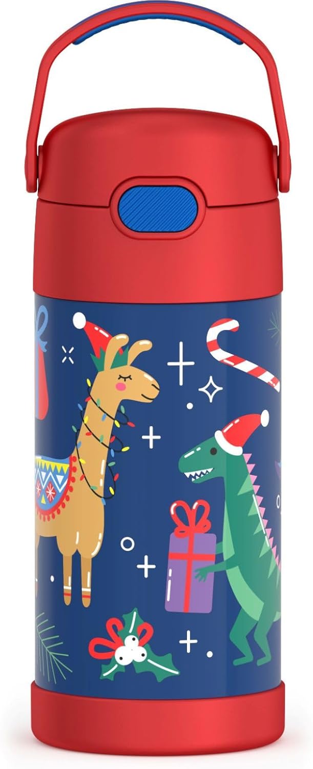 THERMOS FUNTAINER Water Bottle - 12 Ounce Kids Stainless Steel Vacuum Insulated with Straw & Lid