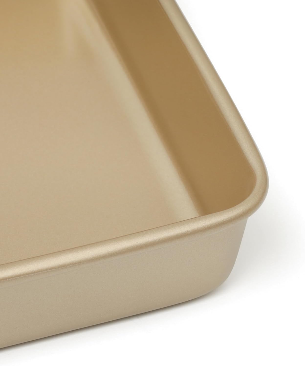 Martha Stewart Gallen 3-Piece Baking Pan Set | Nonstick Ceramic & Carbon Steel | 13", 15", 17" - Champagne