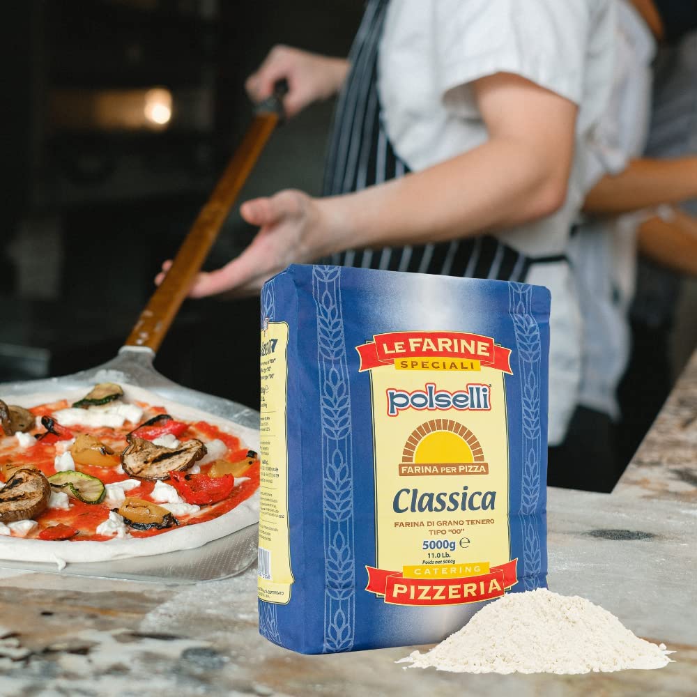 POLSELLI Double Zero Flour - Extra Fine Italian Flour for Pizza, Bread & Pasta | 11 lbs (5 kg)