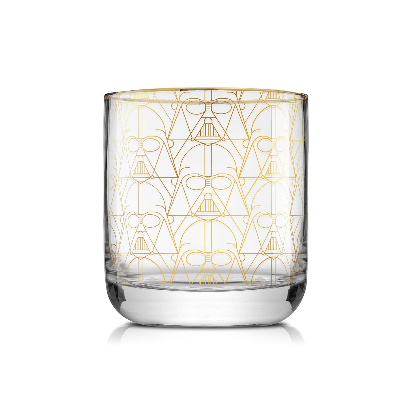JoyJolt Star Wars Glassware. 'Deco' Lowball Glasses Set of 4, 10oz Star Wars Glasses. Short Tumbler with Darth Vader in Retro Crystal Glass Cup. Double Old Fashioned Rocks or Water Glass