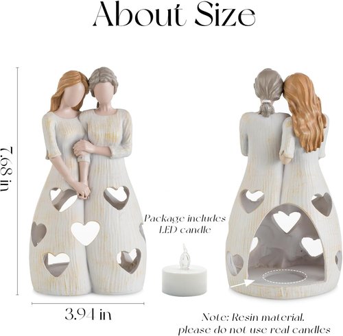 Candeldo Unique Candle Holder for Mom - Sentimental Birthday Gift from Daughter | Tealight Decor