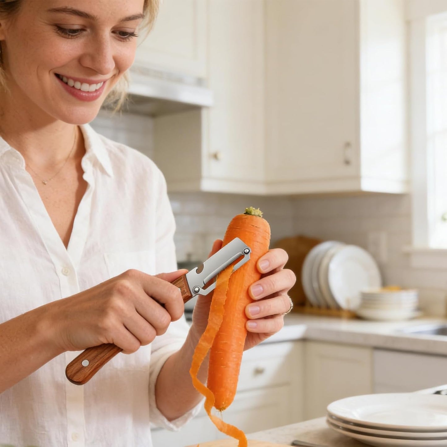 Skiennix 2-in-1 Vegetable Peeler - Premium Multifunctional Tool with Built-in Bottle Opener | Ideal for All Fruits & Vegetables