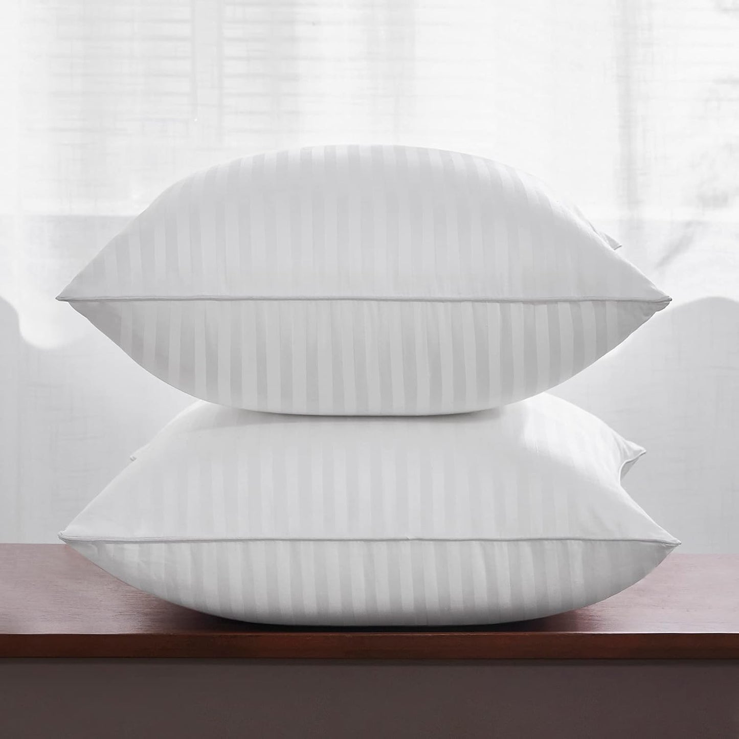 Oubonun Throw Pillow Inserts - Firm & Fluffy Decorative Cushions | 18 x 18 Inches, White, Pack of 2