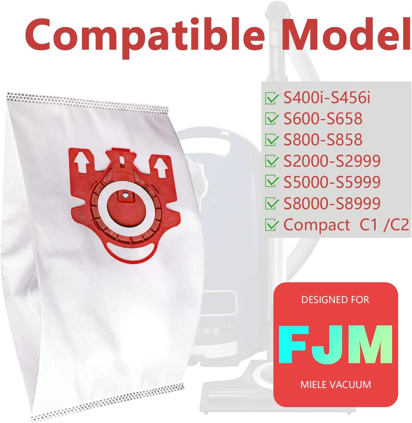 Miele 3D Airclean Dust Bags - Replacement for FJM Vacuum Models | Pack of 10 with Filters
