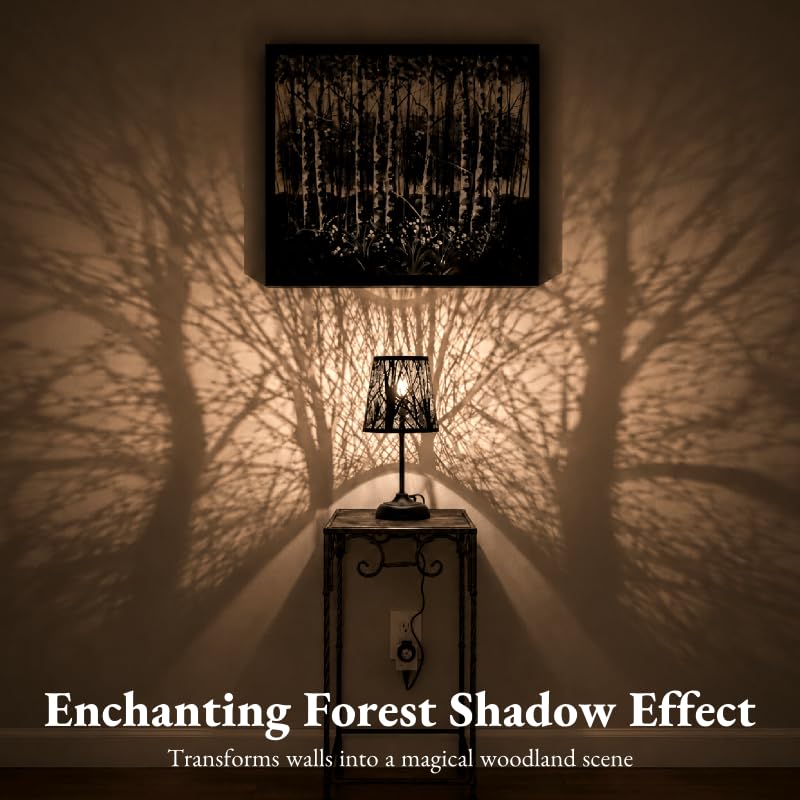Touch Table Lamp with Tree Shadow Projection - 3-Level Dimmable, Touch Control