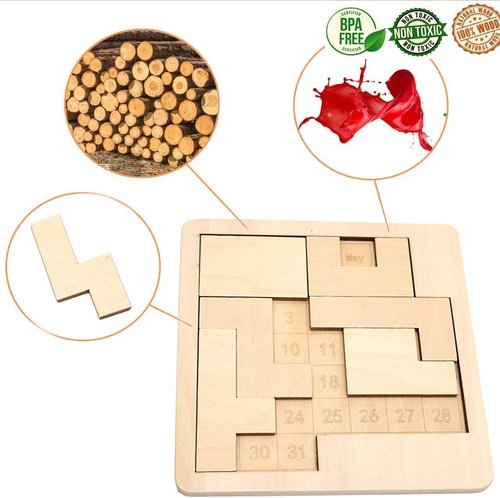 Daily Calendar Puzzle - 365+ Logic Challenges for Adults | Wooden Office Puzzles (3 Pack)