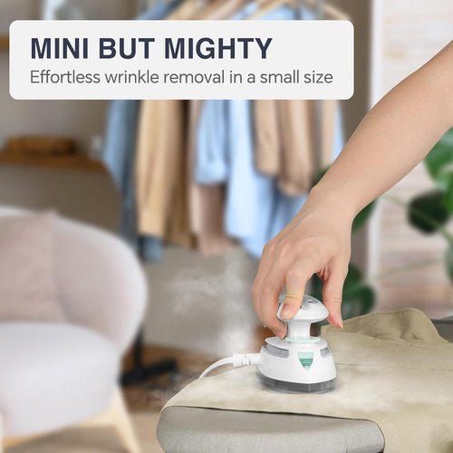 Beautural Mini Travel Steam Iron - Dual Voltage, Temperature Control, Non-Stick Soleplate | Ideal for Sewing & Quilting