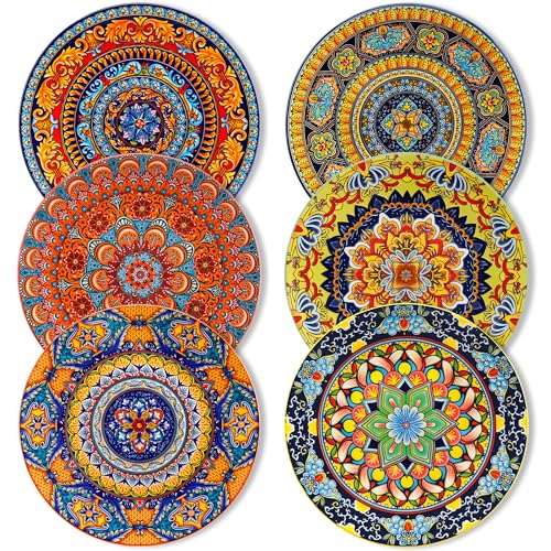 vancasso Colorful Dinner Plates Set of 6, 10.5 Inch Ceramic Kitchen