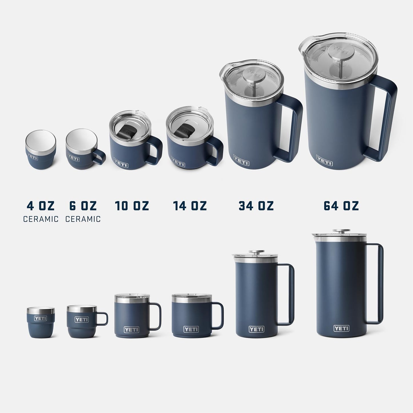 YETI Rambler 10 oz Ceramic Lined Stackable Mug, Vacuum Insulated, Stainless Steel with MagSlider Lid, Seafoam