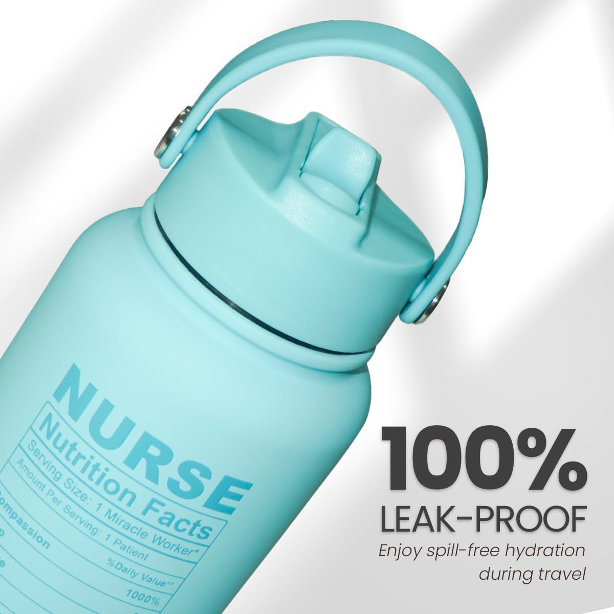 Nurse Gifts for Women - Nutrition Facts Water Bottle 32oz Stainless Steel Insulated with Lid, Nurse Appreciation Gifts for Female Nurses, Friends, Graduation Christmas Birthday Nurse Week