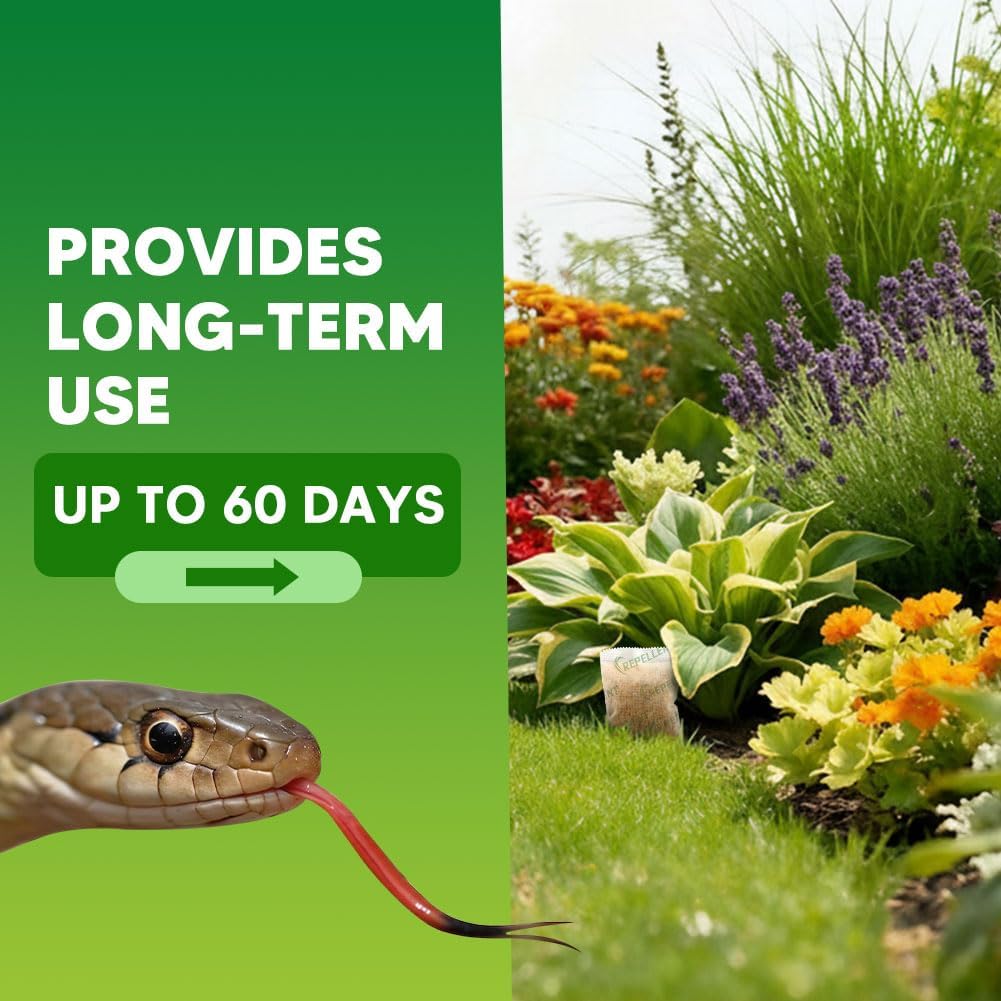 Skiennix Snake Repellent - Effective Outdoor Deterrent for Yard & Garden | Covers 120 Sq Ft, Lasts 60 Days, 8 Packs