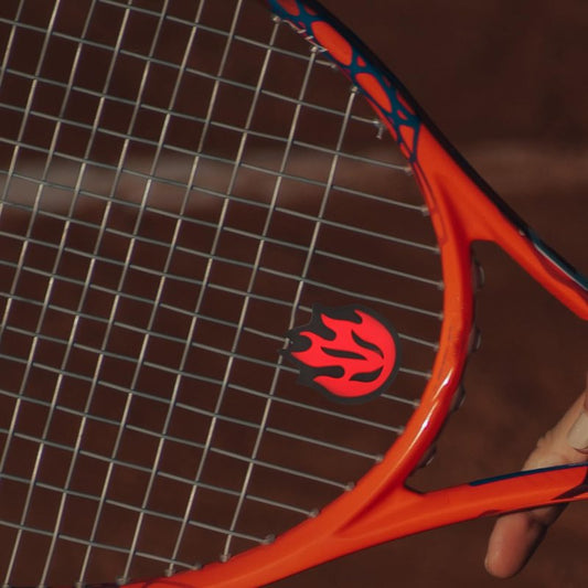 Kisangel Tennis Racket Vibration Dampener, Fire Flame Silicone Shock Absorber Red Tennis Dampners for Enhanced Comfort and Control