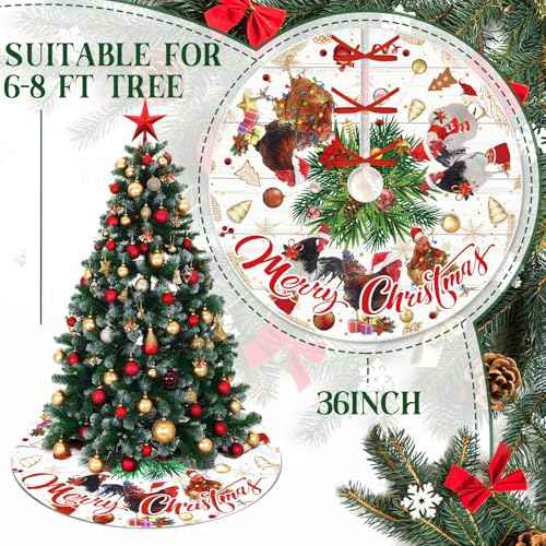 Shellwei 36 Inch Christmas Tree Skirt Cat Style Christmas Tree Cat Mat Decorations for Holiday Party Indoor Outdoor Decorations