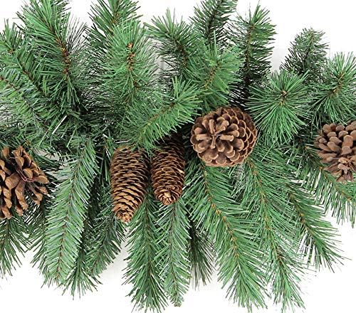 Faux Christmas Swag with Pine Cones - 32" Holiday Door Decor for Indoor/Outdoor Use
