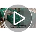 Horaldaily Green Jacquard Round Tablecloth 60x60 Inches for Indoor & Outdoor Use