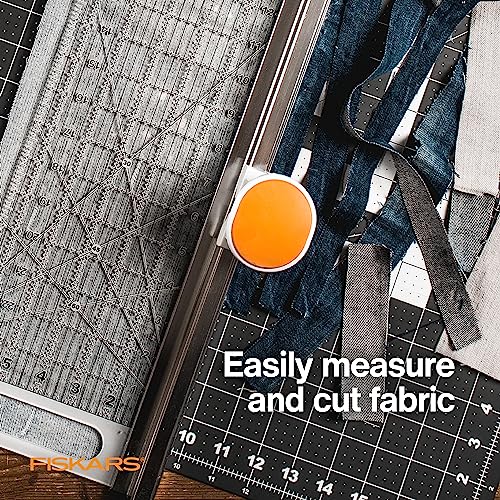 Fiskars 6 x 24 Inch Rotary Cutter with Built-In Ruler – 2-in-1 Fabric & Sewing Tool – Variation of 24 x 6